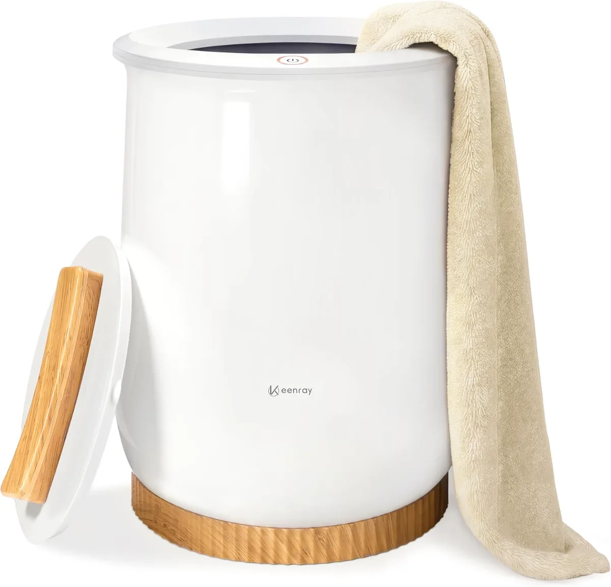 Flat lay of at home spa night essentials: bath salts, facial steamer, gua sha set, towel warmer, plush robe, essential oil diffuser, and scalp massager on a cozy tray