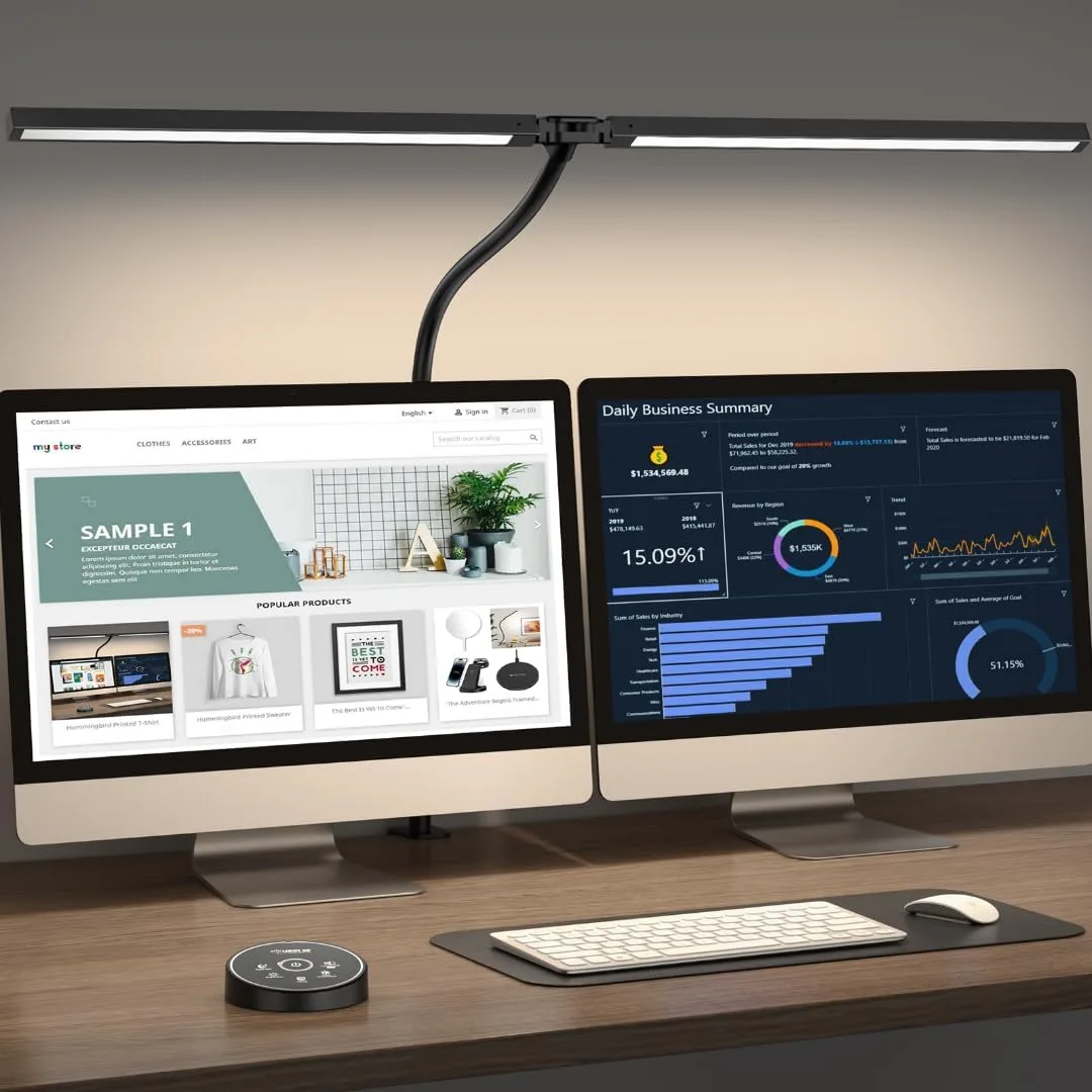 A curated arrangement of the best aesthetic desk gadgets under 50 on a modern workspace