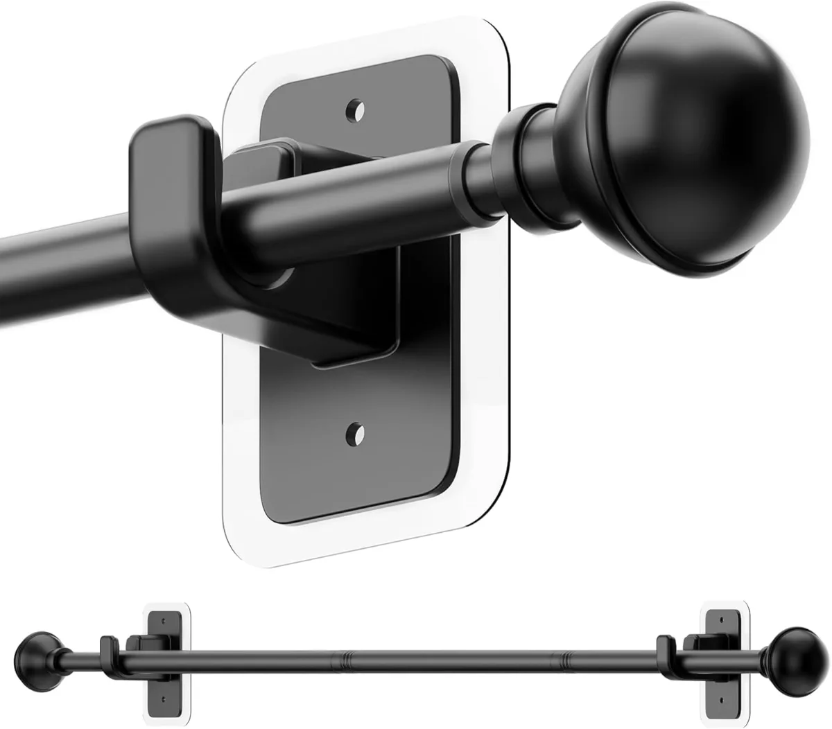 Illustration showing how to make a rental look expensive using peel‑and‑stick marble, lighting, and shelving